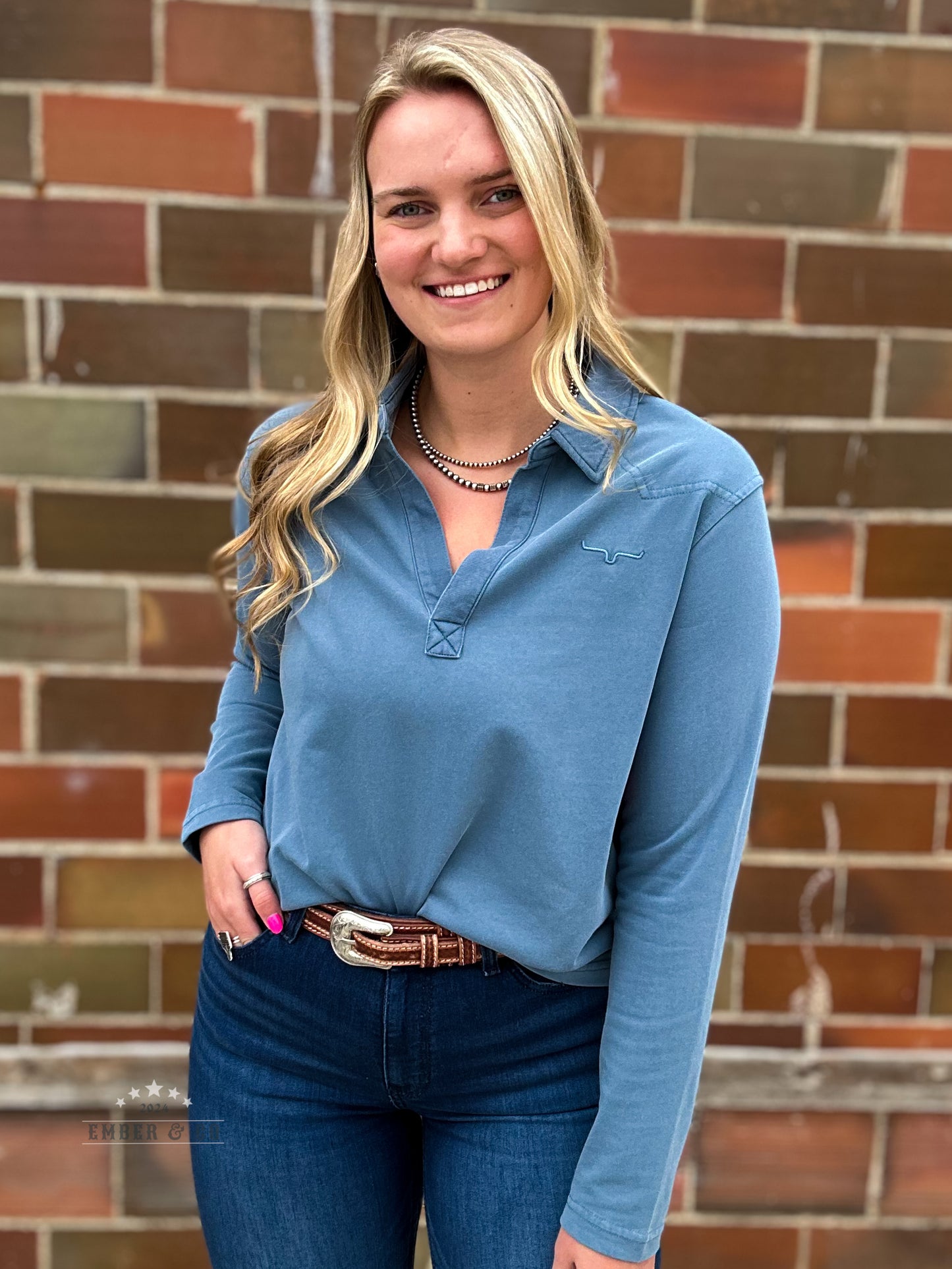 KR Abby Mid Blue Long Sleeve