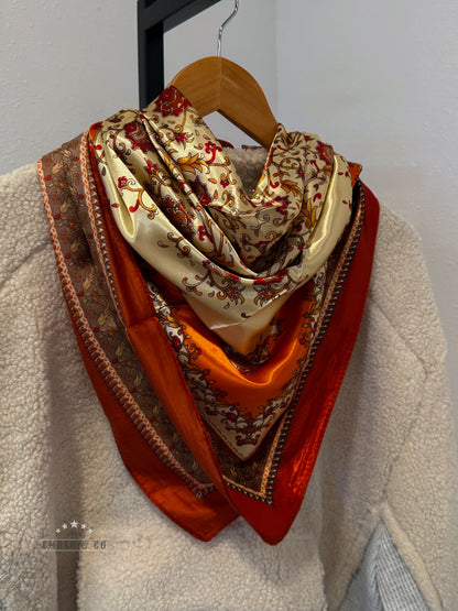 Burnt Orange Floral Wild Rag