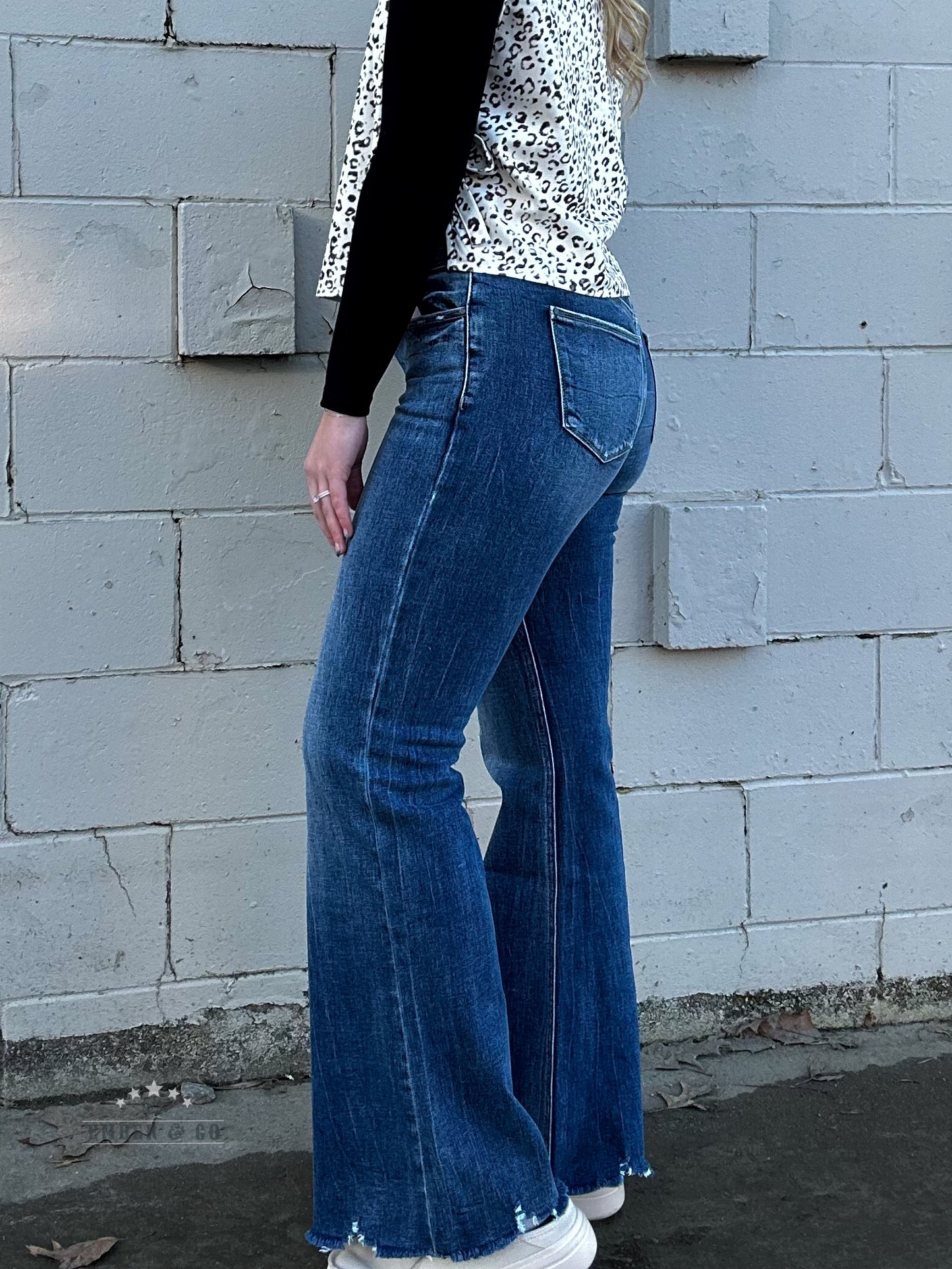 High Rise Dark Trouser Denim