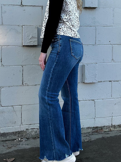 High Rise Dark Trouser Denim