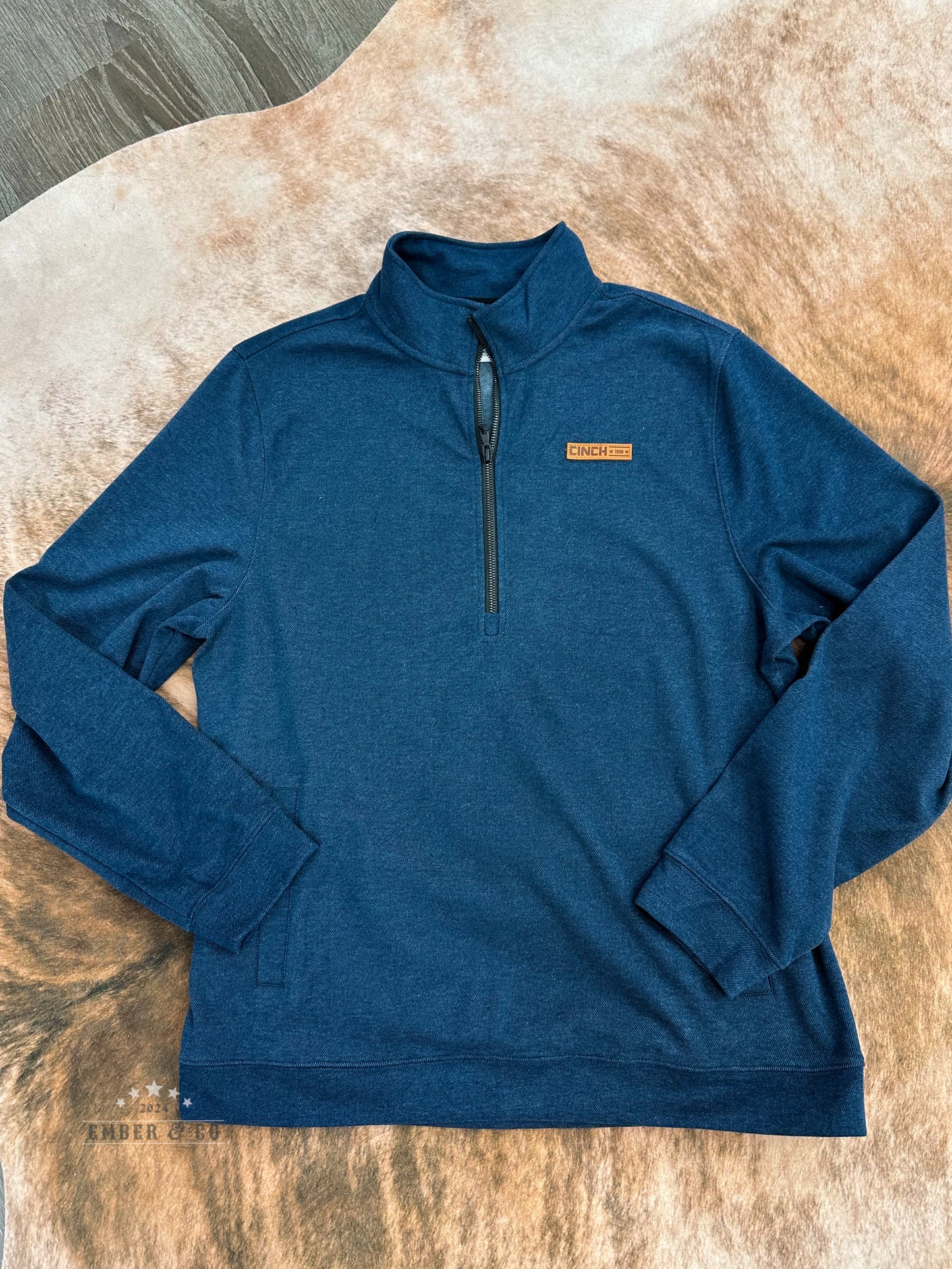 Men's Navy Half-Zip Cinch Pullover