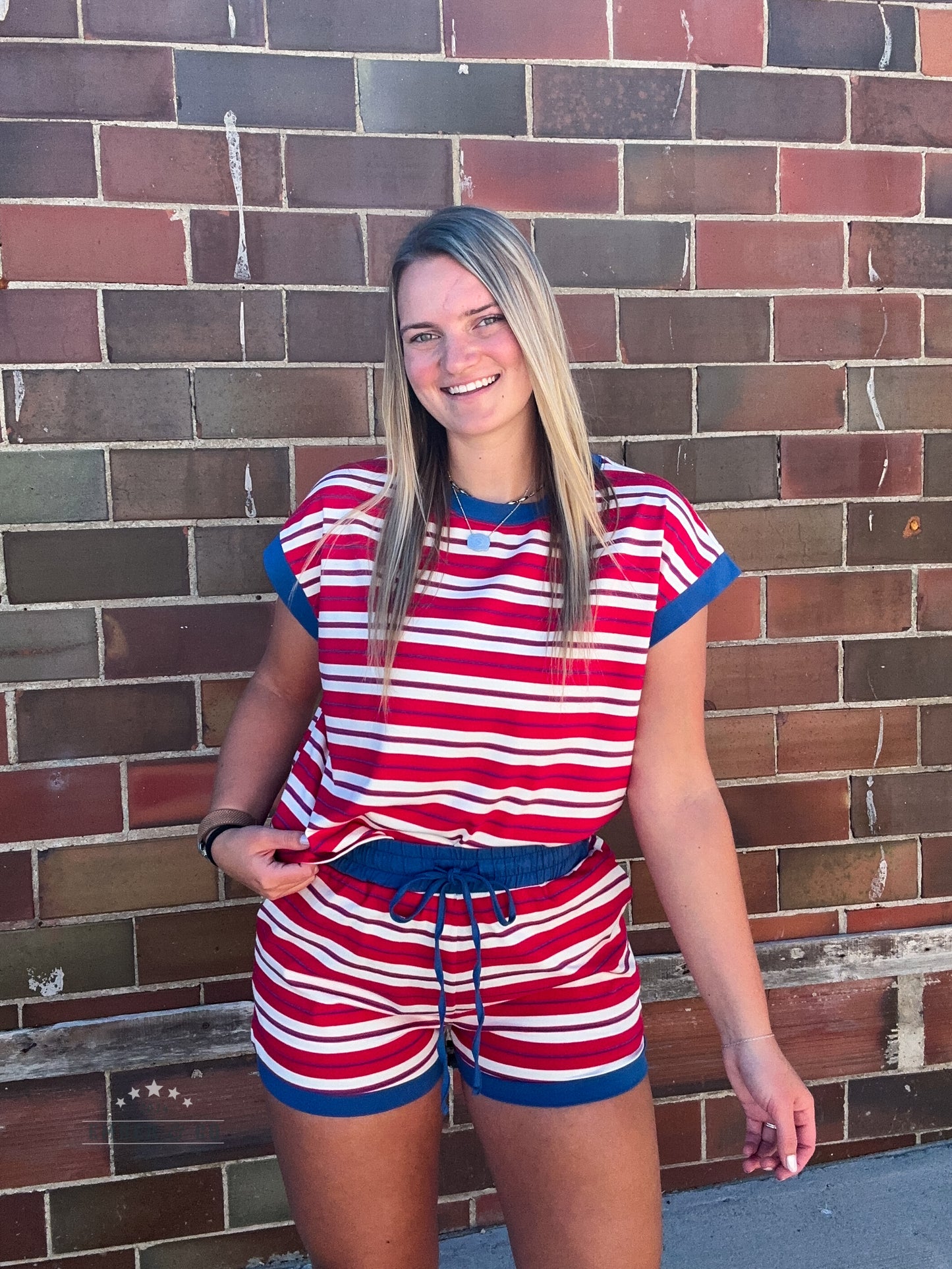 Americana Striped Lounge Set