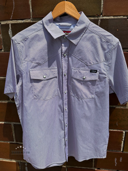 Men's Cinch Burgundy Stripe Pearl Snap