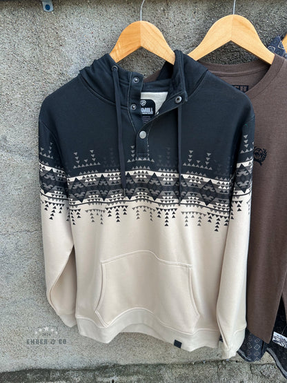 Men's Border Print 1/4 Snap Hoodie