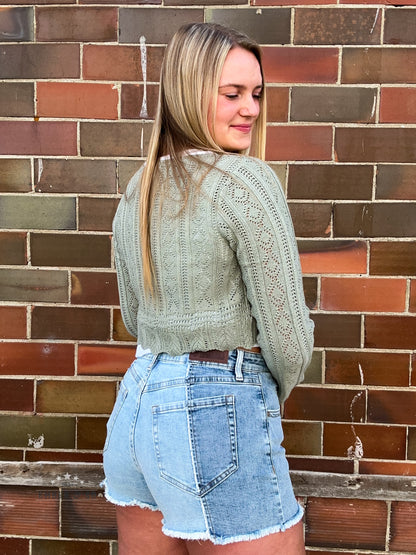 Crochet Tie Front Cardigan