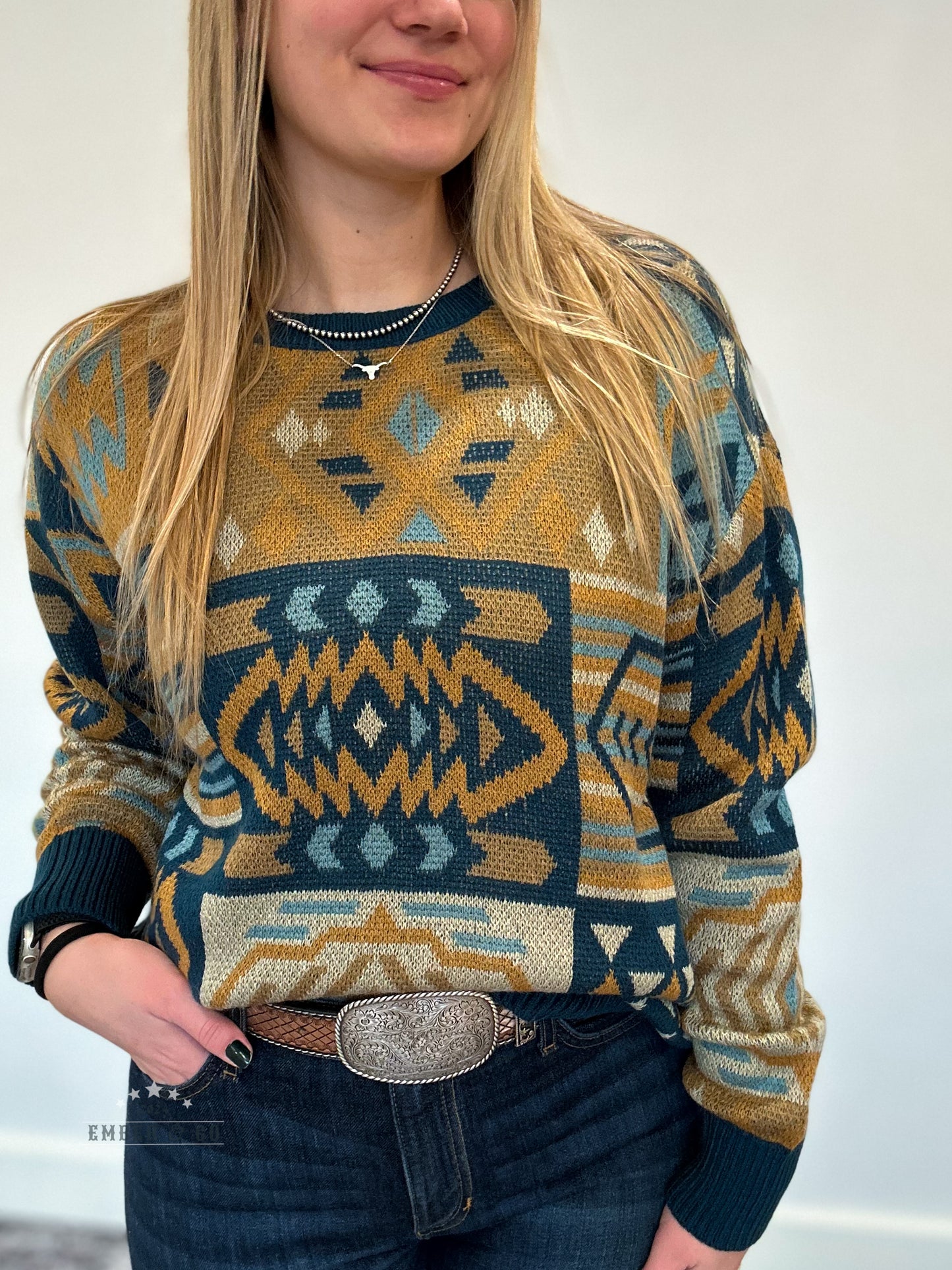 Geo Patch Sweater
