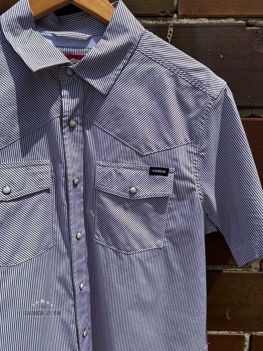 Men's Cinch Burgundy Stripe Pearl Snap