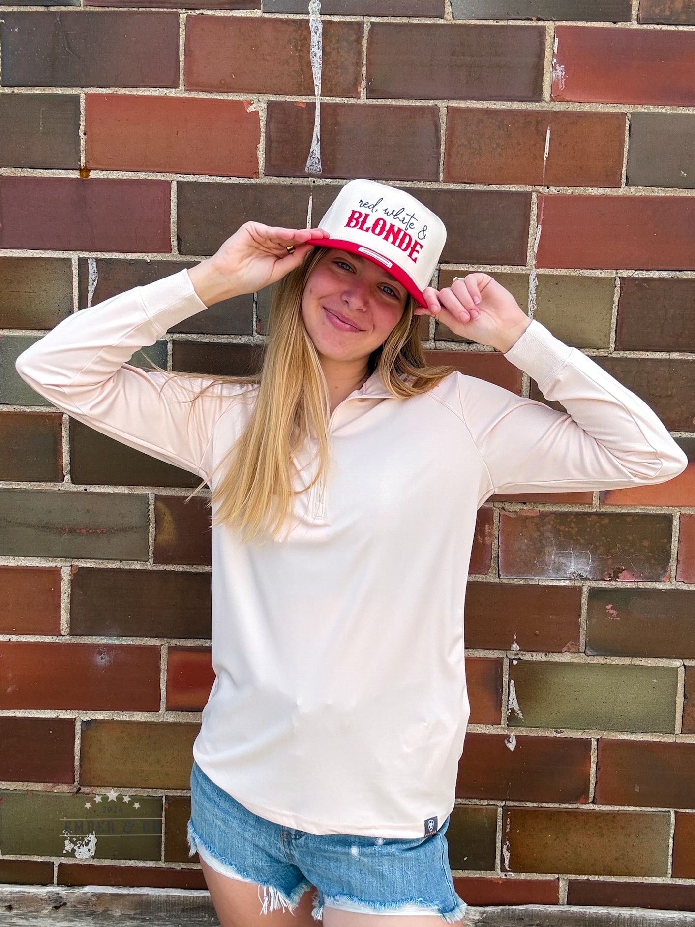 Red, White, & BLONDE Trucker Hat