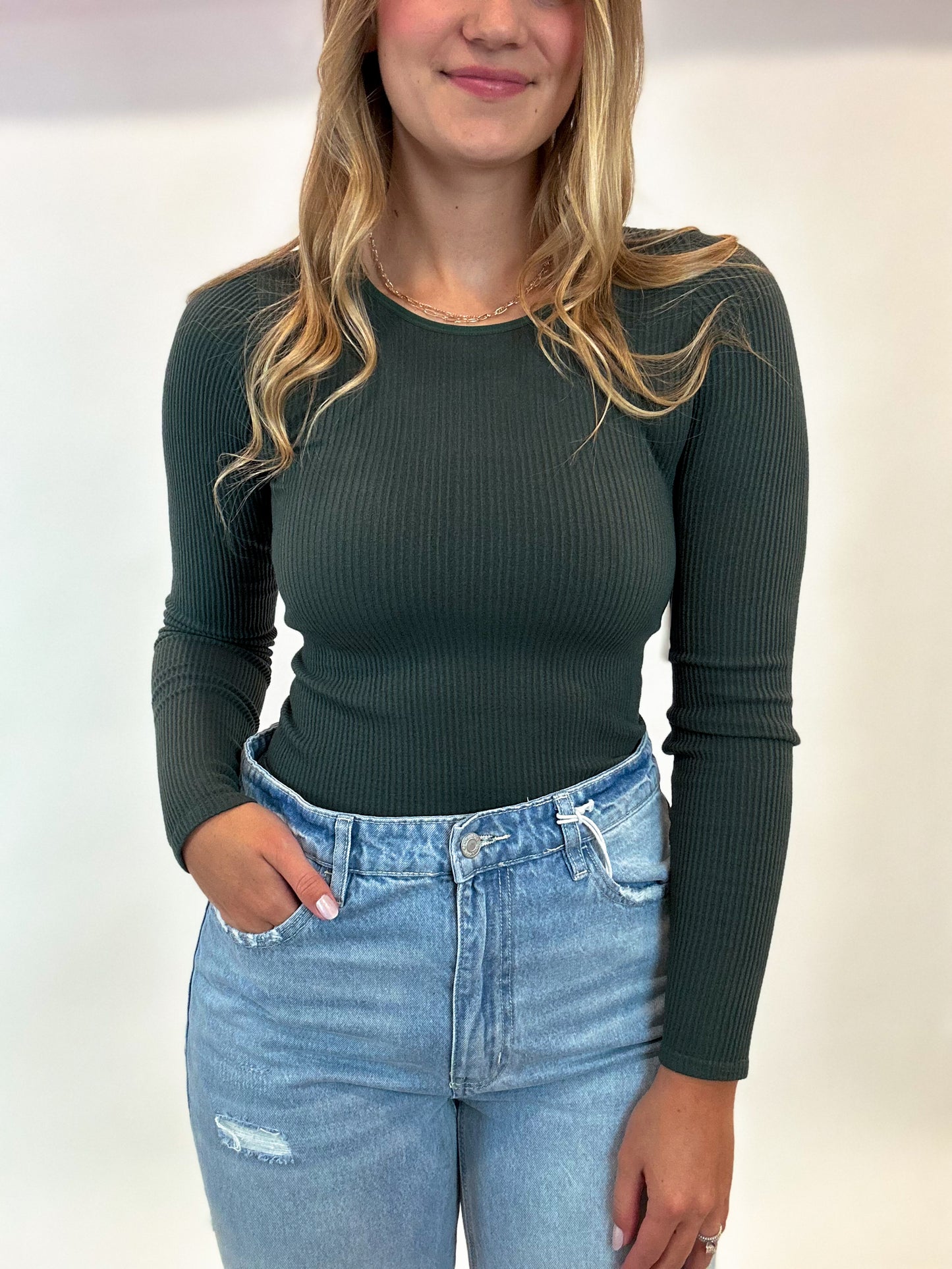 Ribbed Long Sleeve Bodysuit