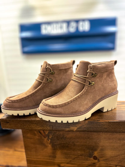 Taupe Suede Bootie