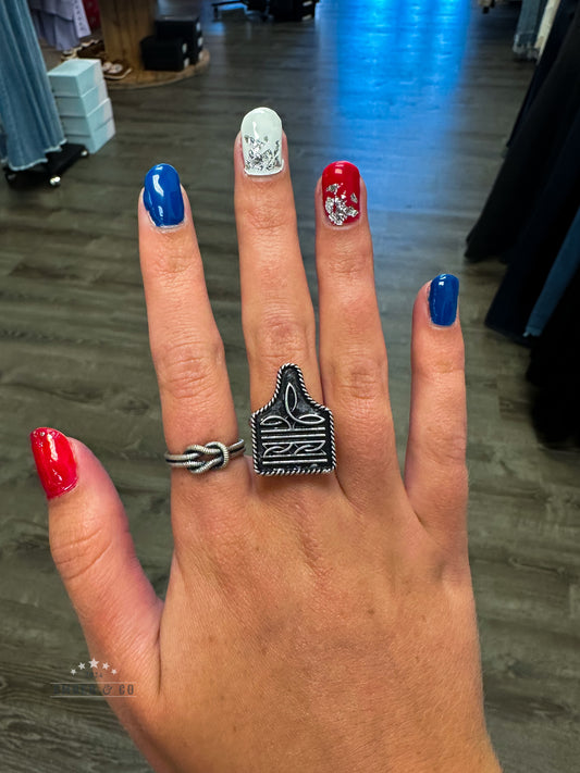 Cattle Tag Cuff Ring