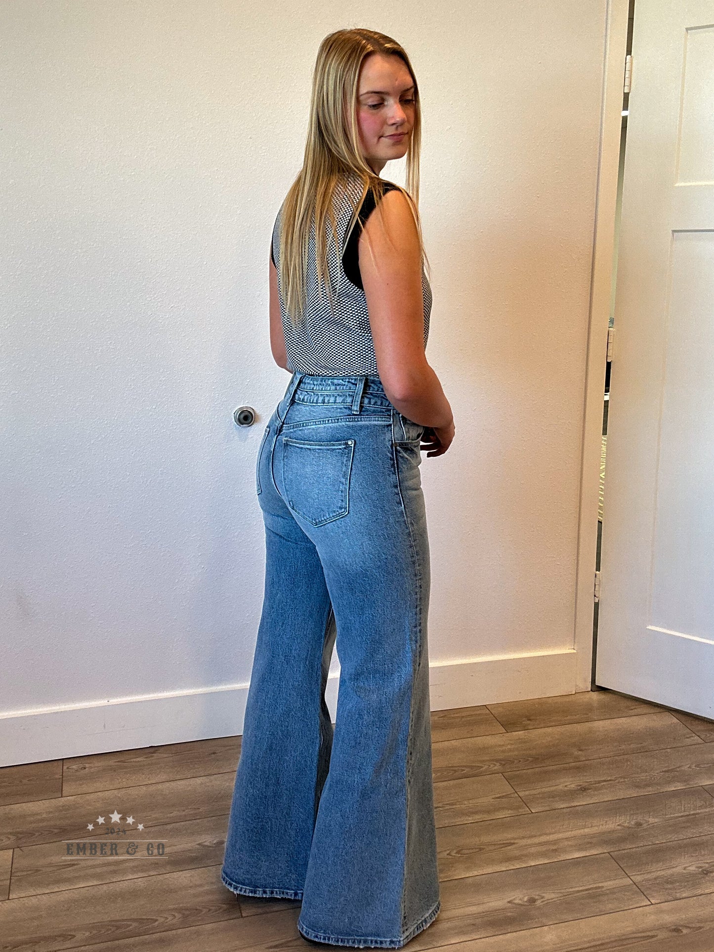 High Waisted Vintage Wide Leg