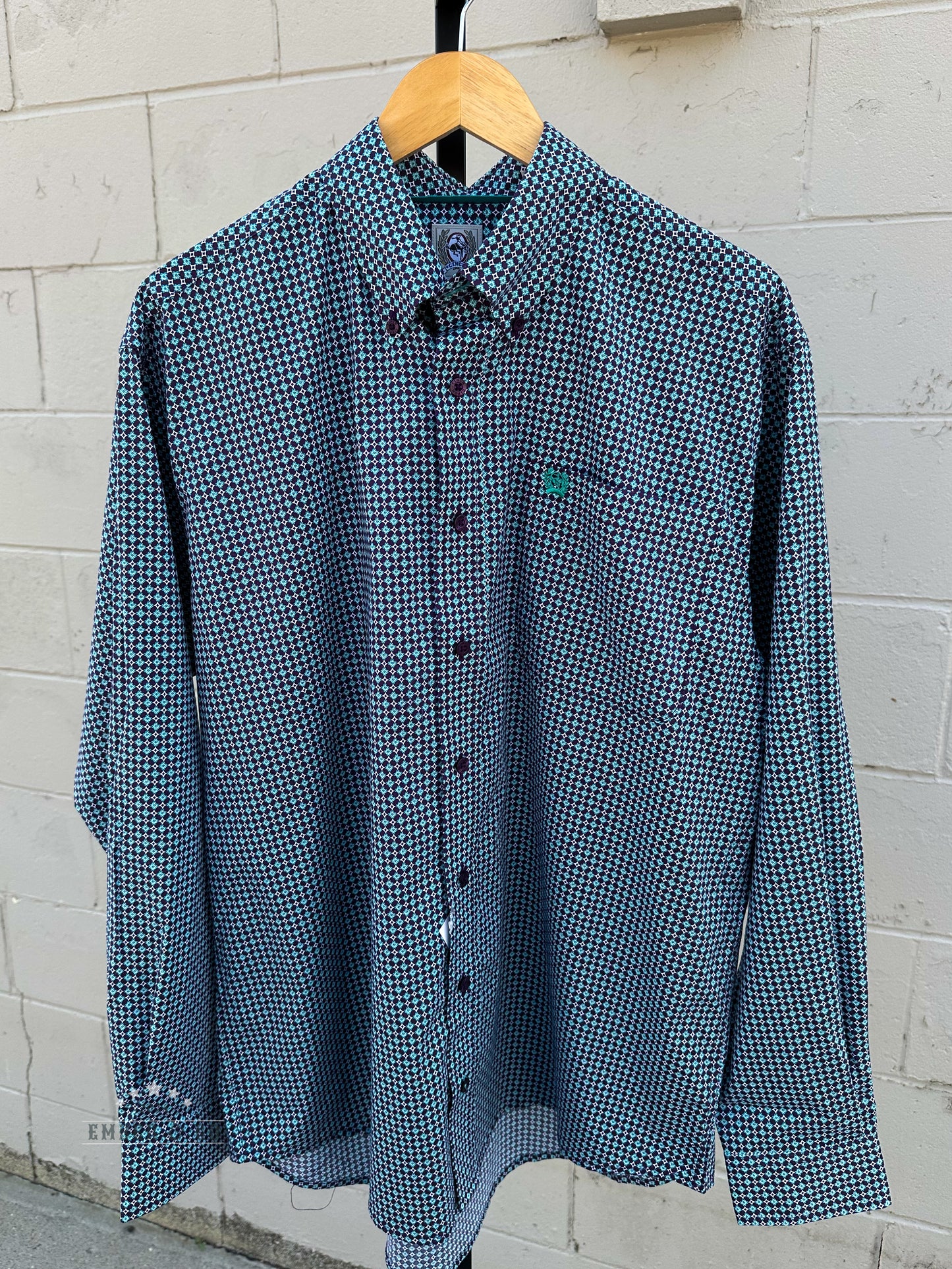 Men's Cinch Painted Purple LS Button Up