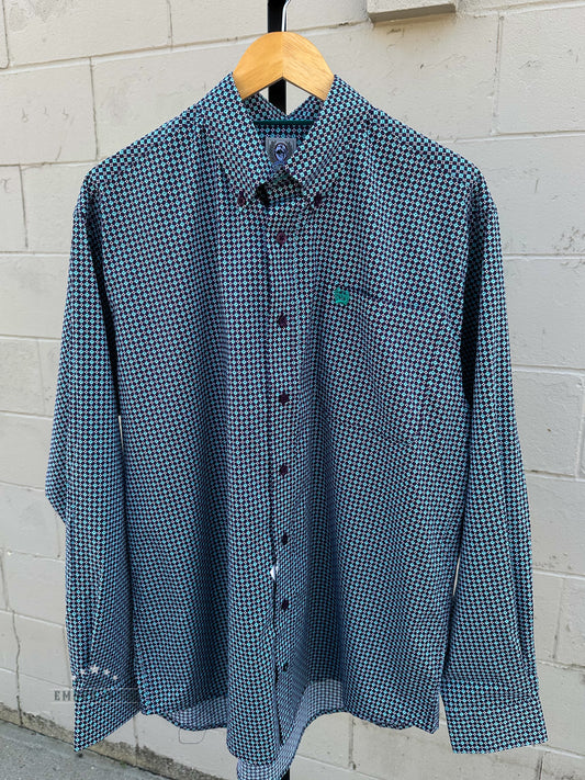 Men's Cinch Painted Purple LS Button Up