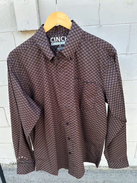 Cinch Men's Modern Brown LS