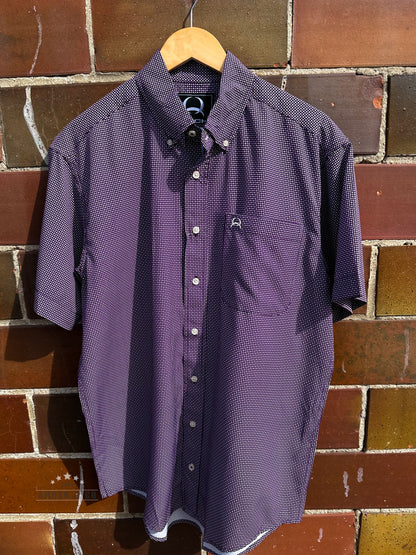 Men's Cinch Purple Short Sleeve Button