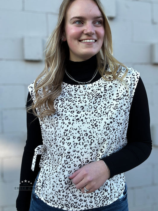 Leopard Vest w/ Side Tie