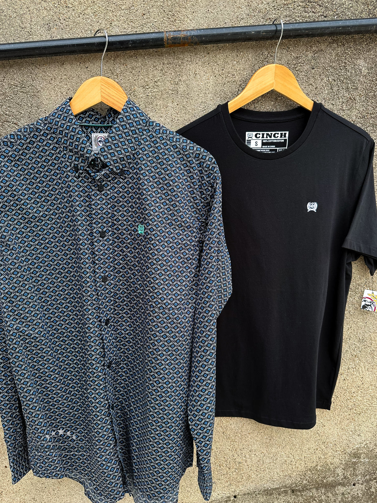 Men's Cinch Floral Black LS Button-Up
