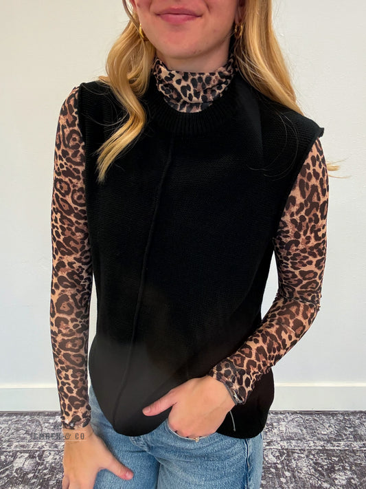 Leopard Mesh Long Sleeve