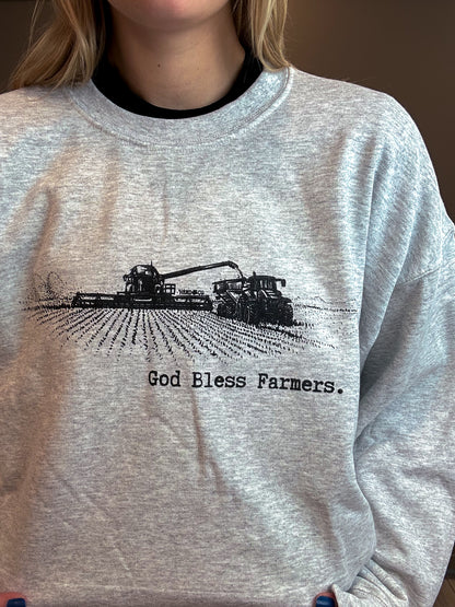 God Bless Farmers Graphic Sweatshirt