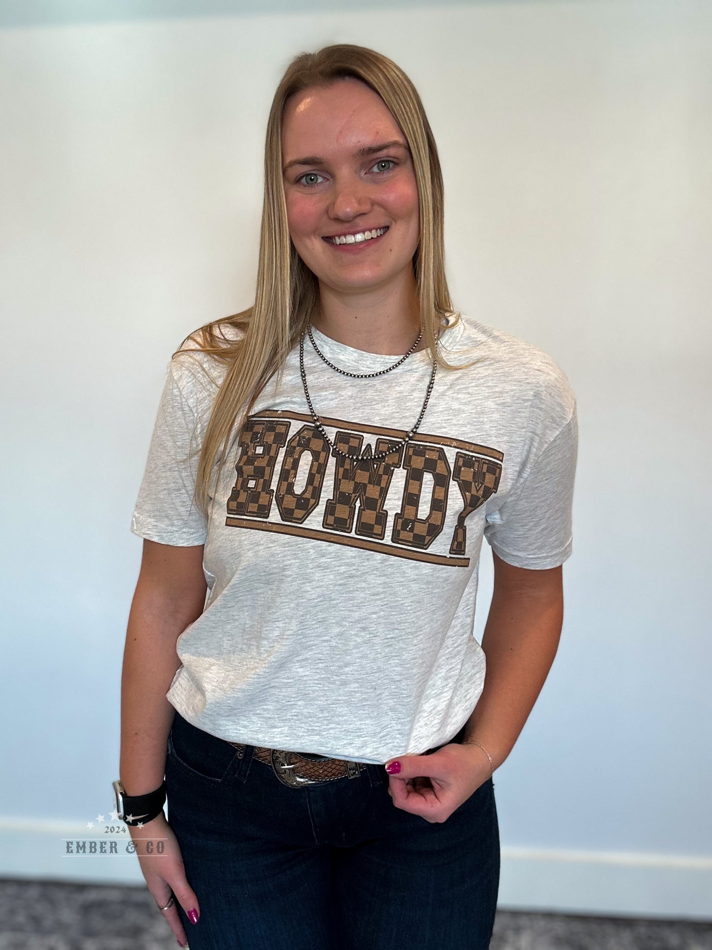 Howdy Checkered T-Shirt