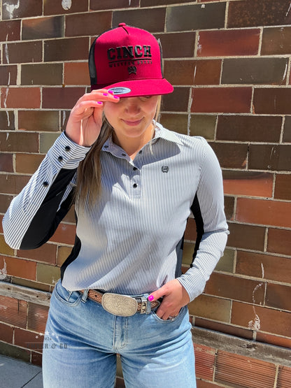 Cinch Stripe 1/4 Button LS