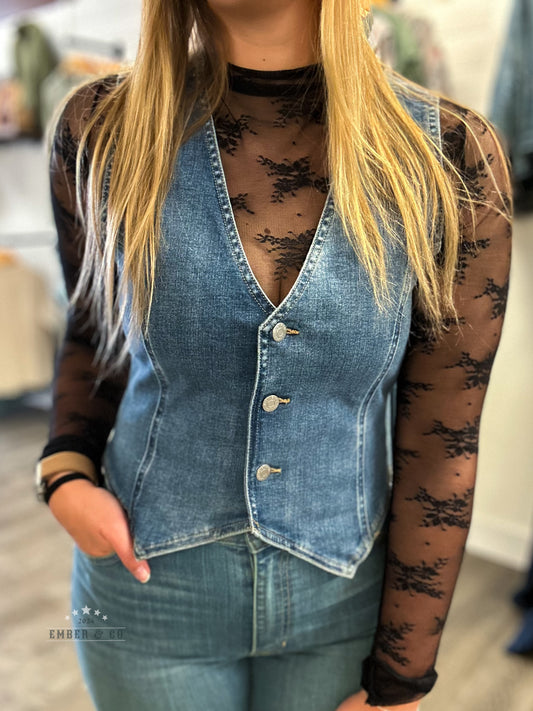 Denim Stretch Vest
