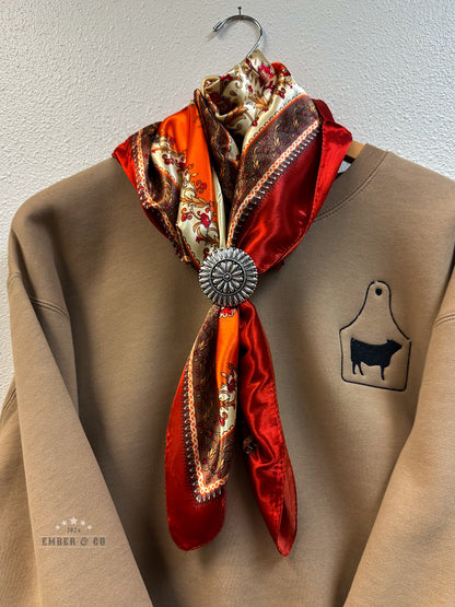 Burnt Orange Floral Wild Rag