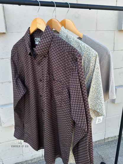 Cinch Men's Modern Brown LS
